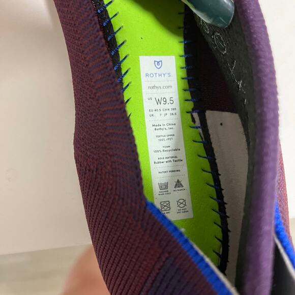 Rothy's The Flat Blackberry Captoe Ombre Colorblock Flats Size 9.5 - Picture 9 of 9